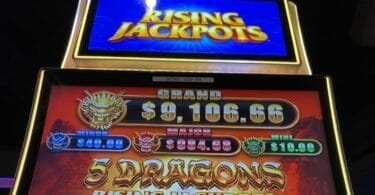 5 Dragons Rising Jackpots by Aristocrat progressives and top screen