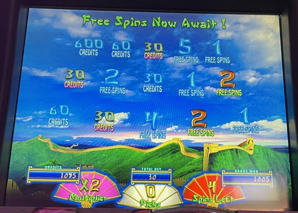 Great Wall by WMS bonus pick reveal