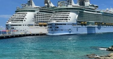 Royal Caribbean Adventure of the Seas and Freedom of the Seas at Cococay