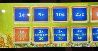 Coin Streak by Konami $1 denomination bet panel