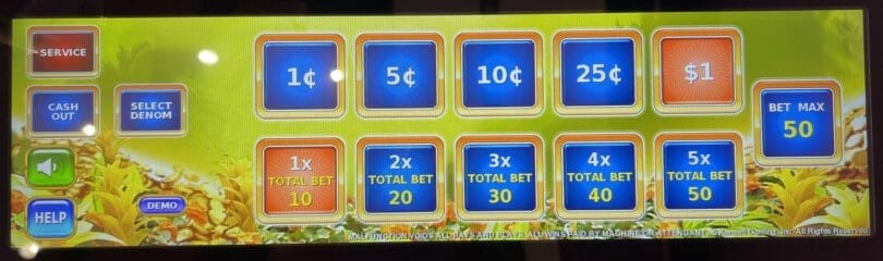 Coin Streak by Konami $1 denomination bet panel