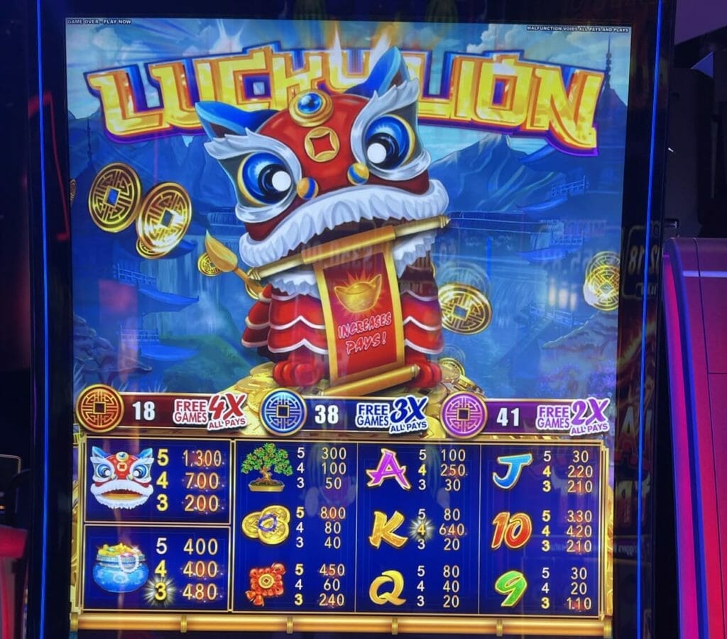 Jie jie Gao Sheng Lucky Lion by Ainsworth logo and pay table