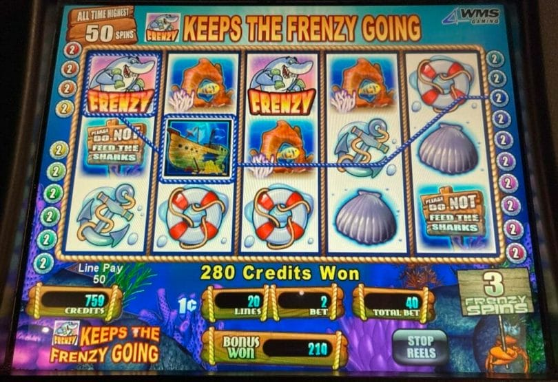 Free Spin Frenzy by WMS bonus triggered