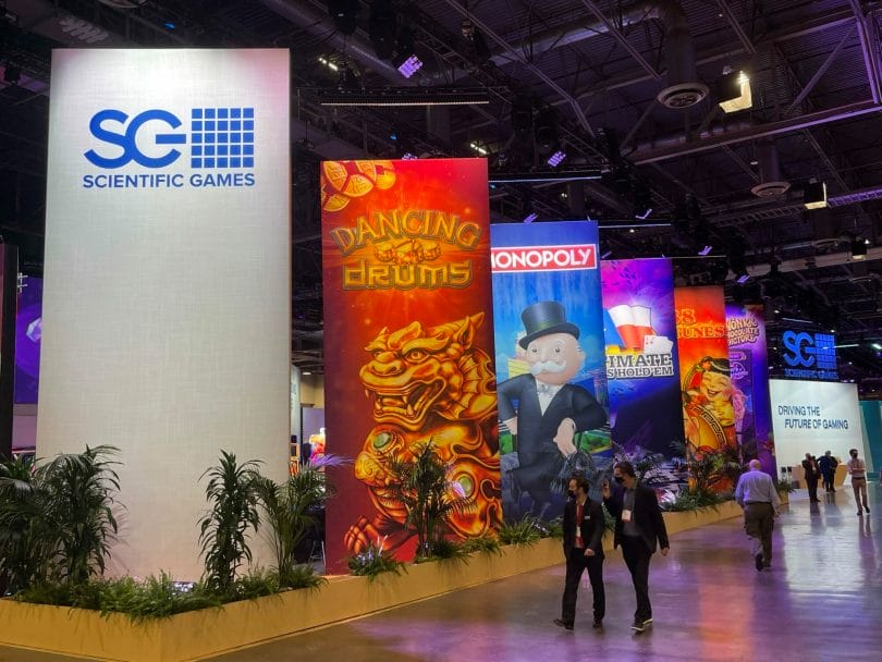 Scientific Games at G2E 2021 outside the booth