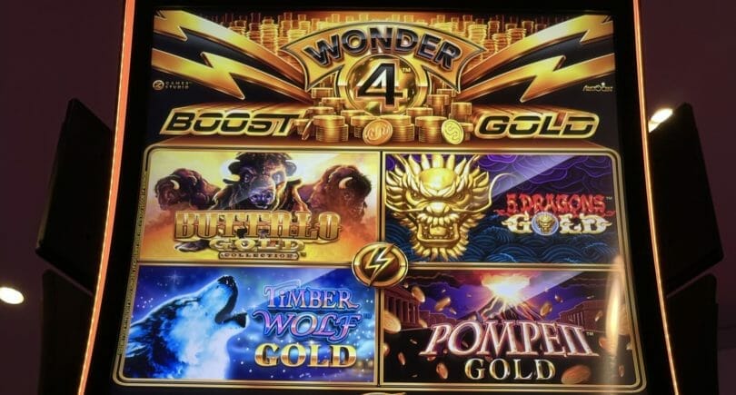 Wonder 4 Boost Gold by Aristocrat logo and games