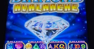 Diamond Avalanche by Ainsworth logo and five of a kind bonuses
