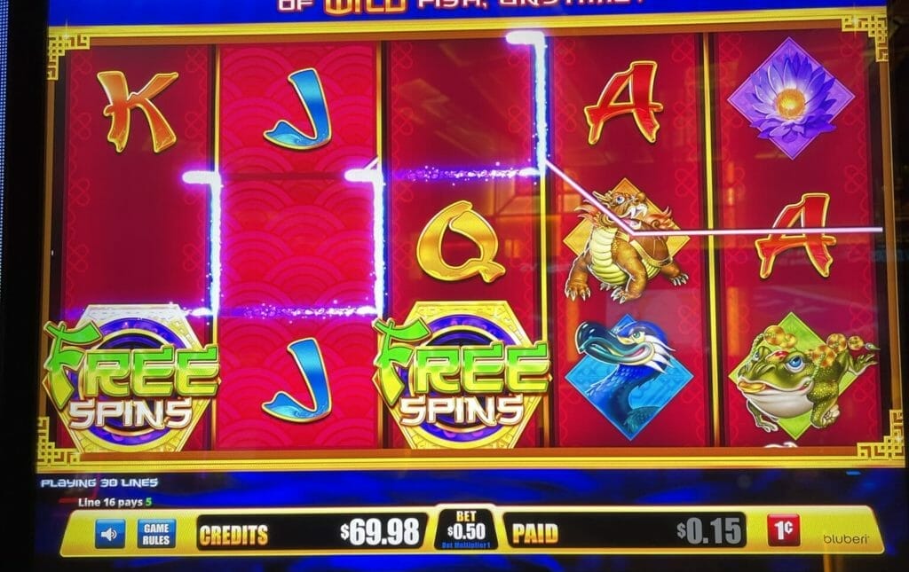 Waves of Fortune by Bluberi two free spins symbols