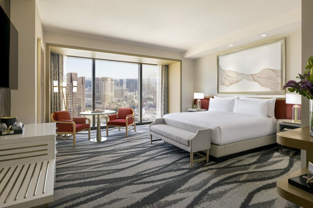 Las Vegas Resorts World Conrad king guest room