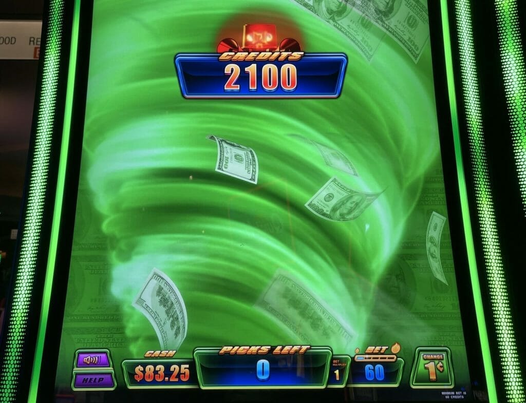Cashnado by Everi cash grab bonus outcome