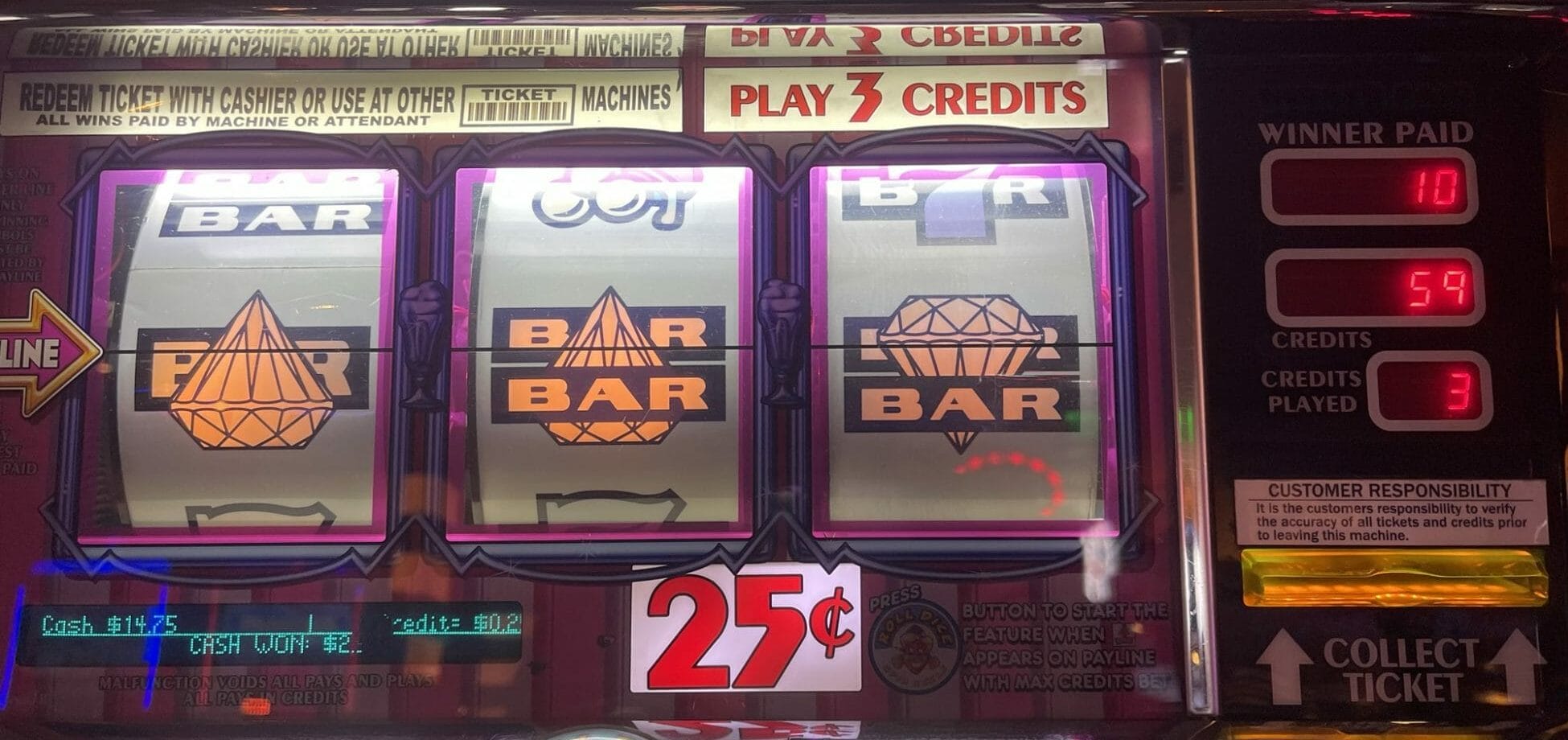 Triple Double Diamond Deluxe with Cheese line hit