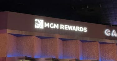 MGM Rewards sign at New York New York Las Vegas