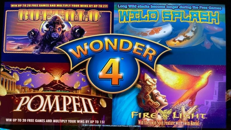 Wonder 4 by Aristocrat games included