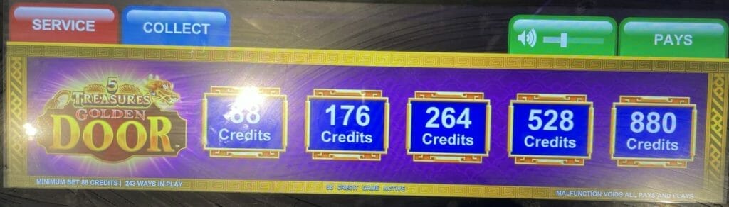 5 Treasures Golden Door by Light and Wonder bet panel