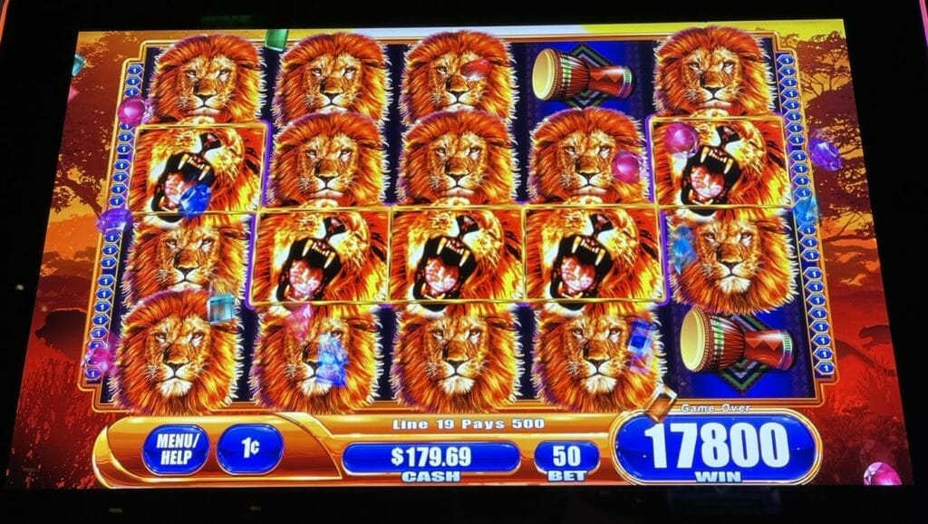 King of Africa by WMS 18 out of 20 lion symbols