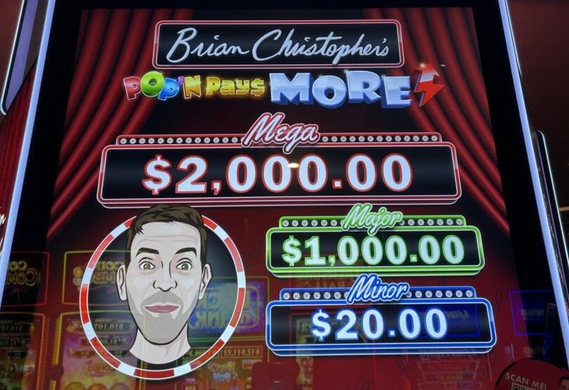 Brian Christopher's Pop 'N Pays More by Gaming Arts logo and progressives