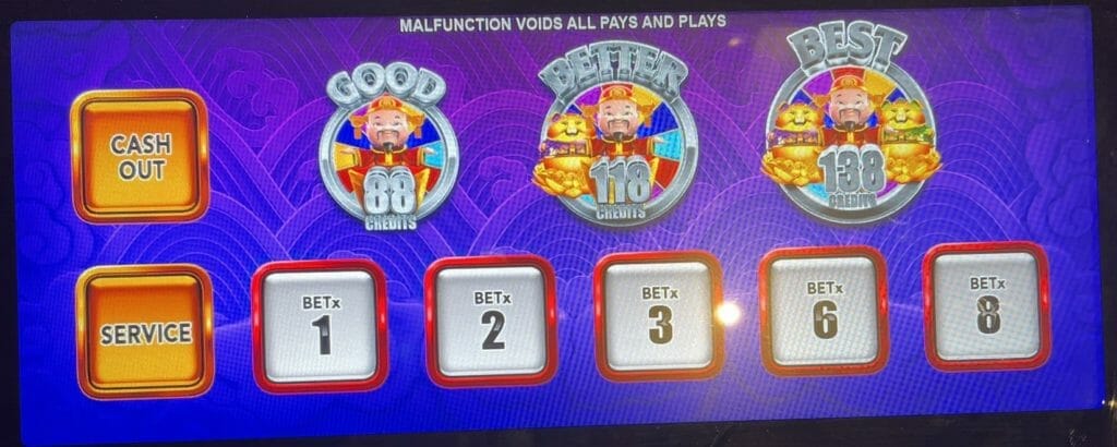 Gold Stacks 88 Empire Ocean Dragon by Aristocrat bet panel