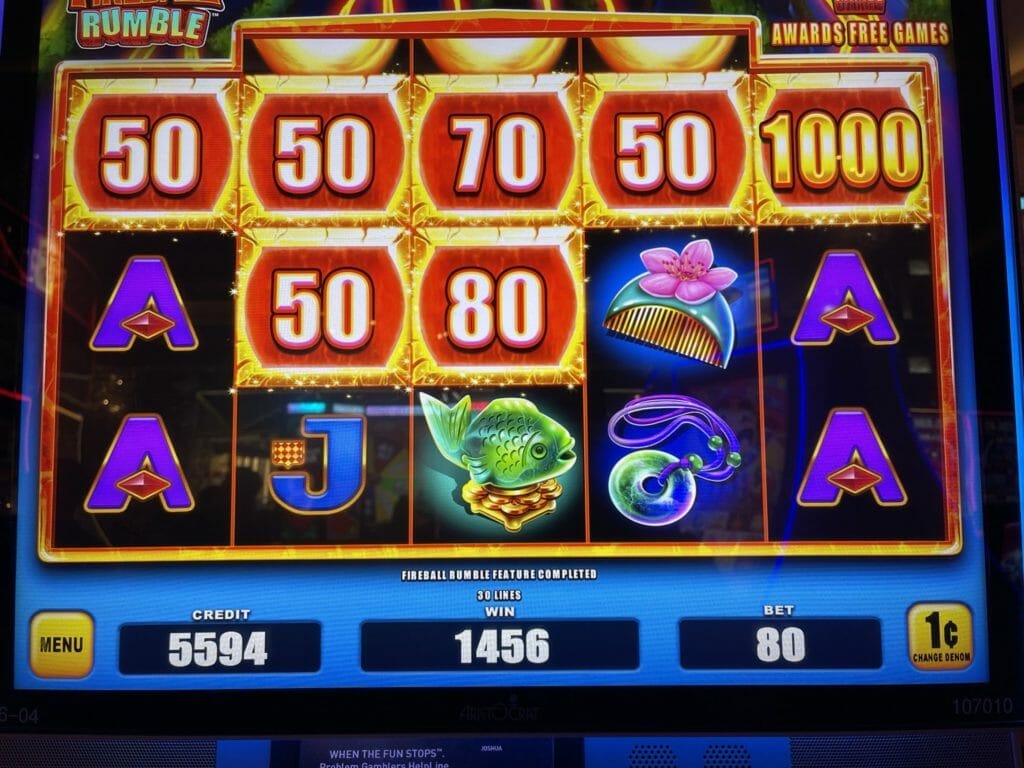 Wild Fireball Rumble by Aristocrat fireball rumble feature prized awarded