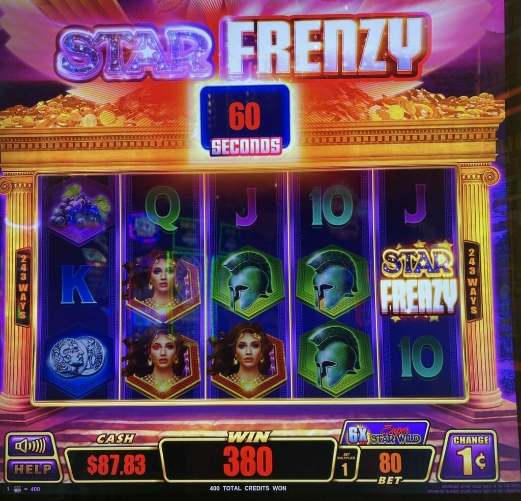 Star Wild Olympus by Everi Star Frenzy triggered