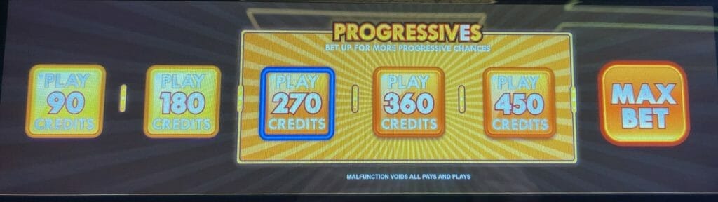 Super Jackpot Grand Triple Lion by Everi bet panel