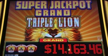 Super Jackpot Grand Triple Lion by Everi logo and top progressive