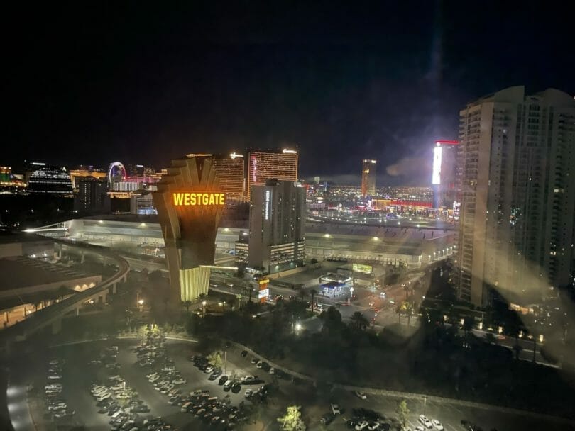 Westgate Las Vegas sign from hotel room