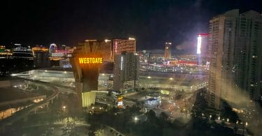 Westgate Las Vegas sign from hotel room