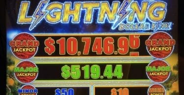 Lightning Dollar Link by Aristocrat logo and jackpots