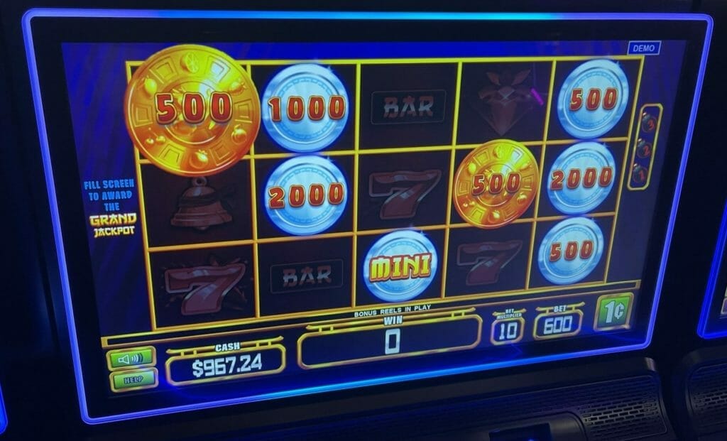 Fruit Ninja Frenzy by Everi at G2E 2022 with golden gongs