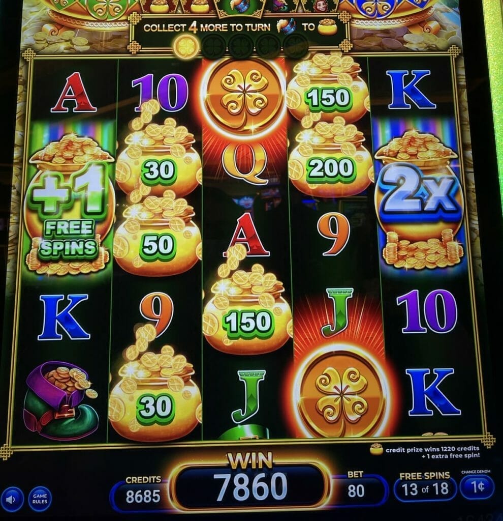 Shamrock Fortunes by AGS triple pot bonus line hit