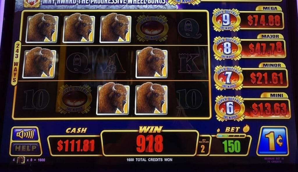 Super Buffalo by Everi premium symbol line hit