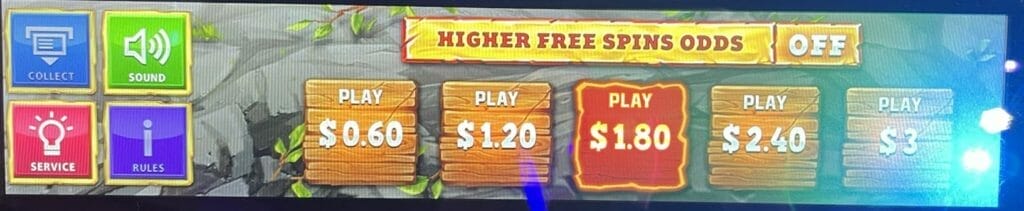 Strike it Gold by Ainsworth bet panel