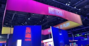 Aristocrat booth at Global Gaming Expo 2022