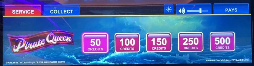 Locked & Loaded Pirate Queen by Light & Wonder bet panel