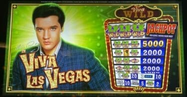 Elvis Viva Las Vegas slot machine logo and pay table