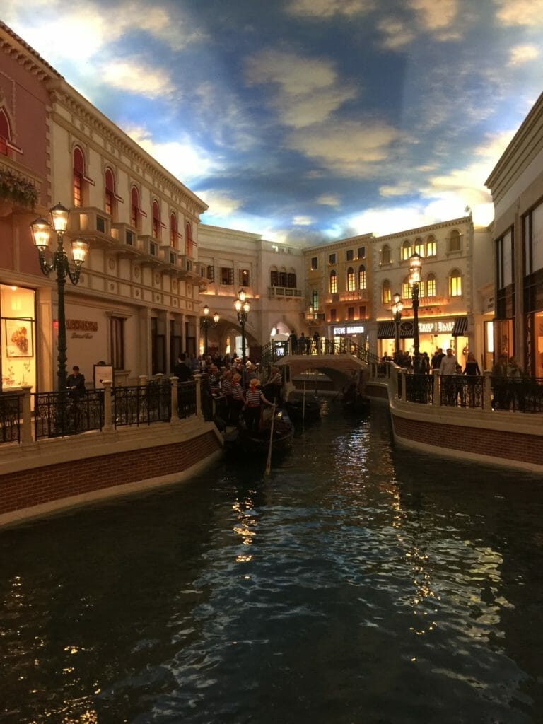 Gondola rides inside Grand Canal Shoppes