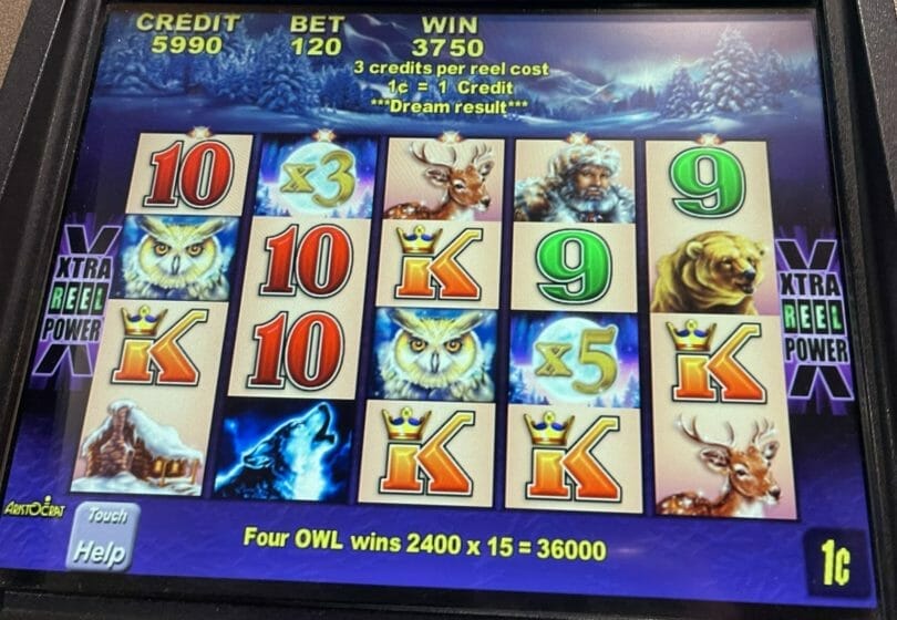 Timber Wolf by Aristocrat bonus retrigger 15x